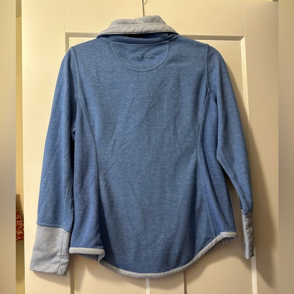 Tommy Bahama zip front sweatshirt. Reversible, solid blue to stripes. Size S - Picture 2 of 3